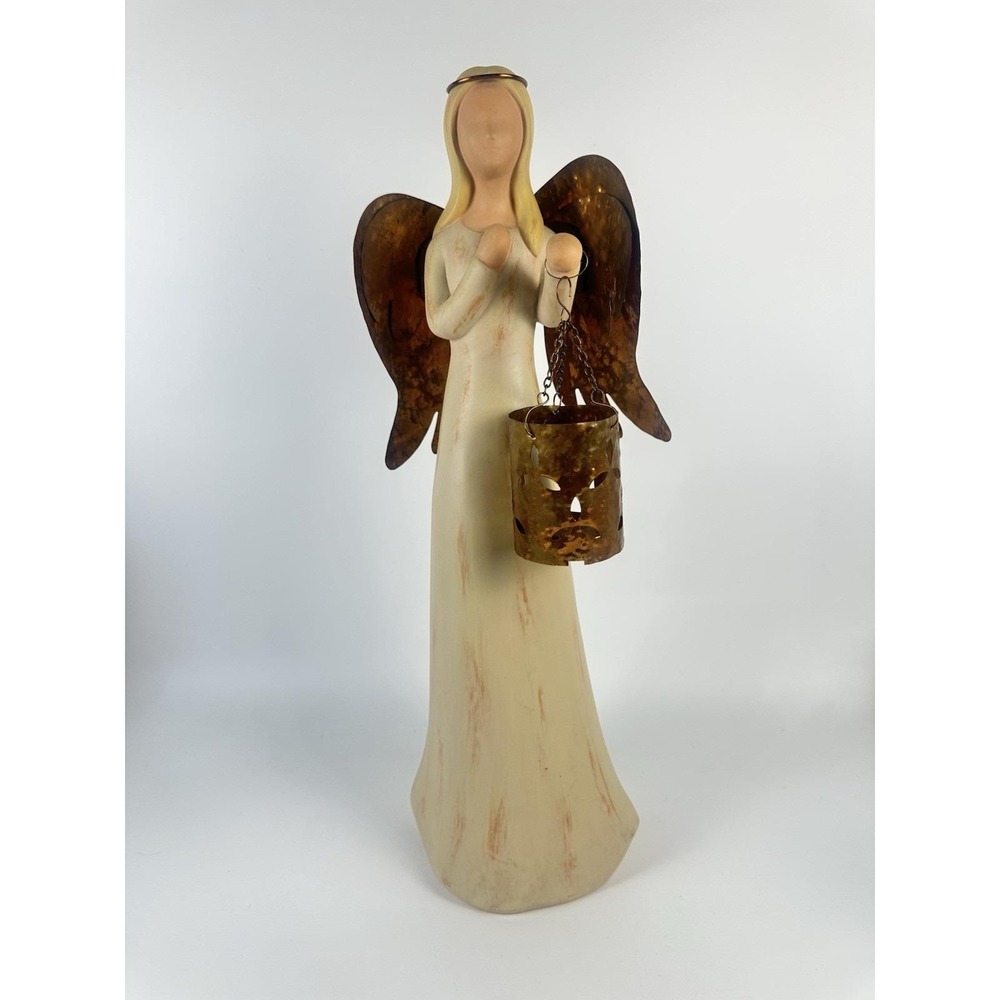 Gentle Souls Radiance Angel Candle Holder Copper Wings 80066 Pavilion 18.5"